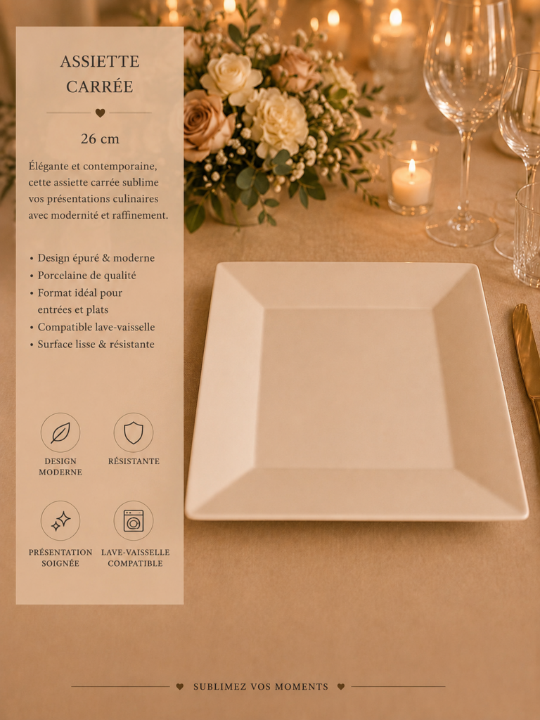 Assiette rectangulaire 26 cm