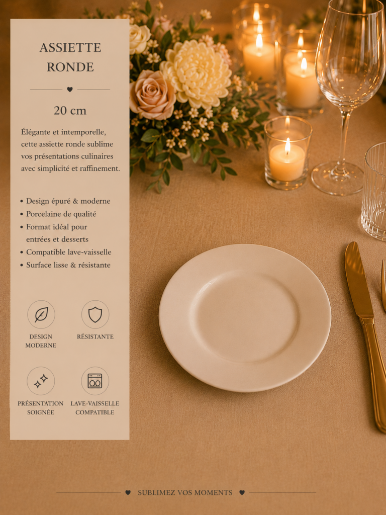 Assiette ronde 20 cm